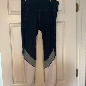 Forest Green Leggings with Mesh